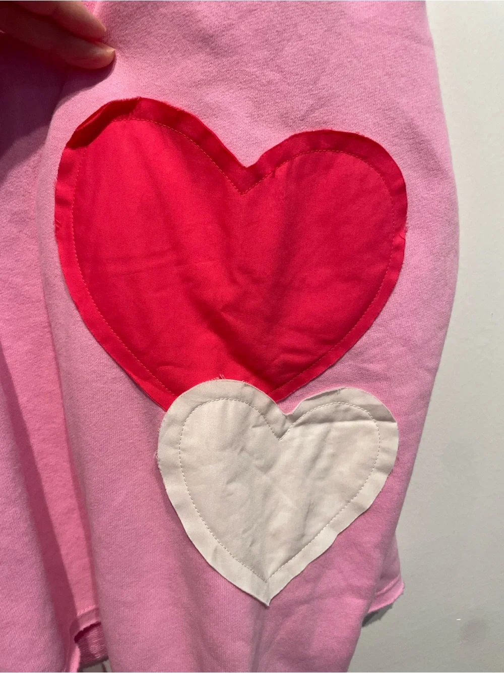 JoyLab Women's Valentine's Day Patchwork Crewneck Sweatshirt Pink Size Small NWT - Picture 8 of 9